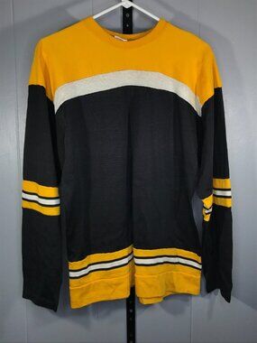 Vintage 60's Athletic Knit Hockey Jersey Mens MD Blank Yellow Boston Bruins